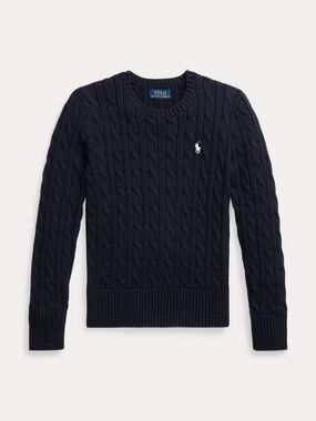 Polo Ralph Lauren Women's 100% Cotton Cable Knit Crew Neck Sweater Size Large